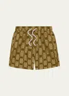 Frescobol Carioca Men's Angra Clube Board Swim Shorts In Spinach Apricot