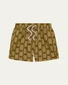 Frescobol Carioca Men's Angra Clube Board Swim Shorts In Spinach  Apricot
