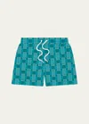 Frescobol Carioca Men's Angra Clube Swim Shorts In Peacock Blue Clu