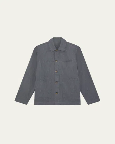 Frescobol Carioca Men's Belford Cotton-cashmere Jacket In Blue