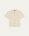 Frescobol Carioca Cassio Pyjama Short Sleeve Shirt Cabana Stripe Print In Neutral