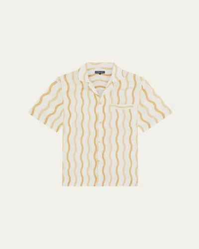 FRESCOBOL CARIOCA MEN'S CASSIO CABANA STRIPE SHORT-SLEEVE SHIRT