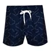 Frescobol Carioca Men's Designer Swim Shorts With Linear Print In Blue