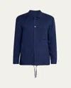 Frescobol Carioca Men's Diego Linen Coach Overshirt In Navy Blue