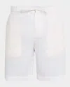 Frescobol Carioca Men's Felipe Linen And Cotton Drawstring Shorts In White
