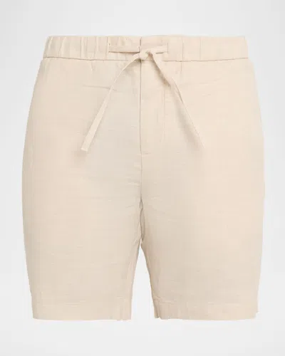 Frescobol Carioca Men's Felipe Linen Drawstring Shorts In Neutral