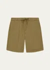 Frescobol Carioca Men's Felipe Linen Shorts In Spinach