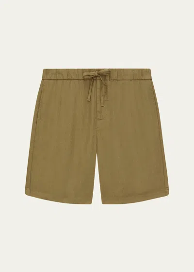 Frescobol Carioca Men's Felipe Linen Shorts In Spinach