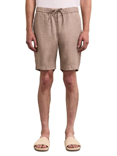 Frescobol Carioca Men's Felipe Linen-cotton Drawstring Shorts In Brown