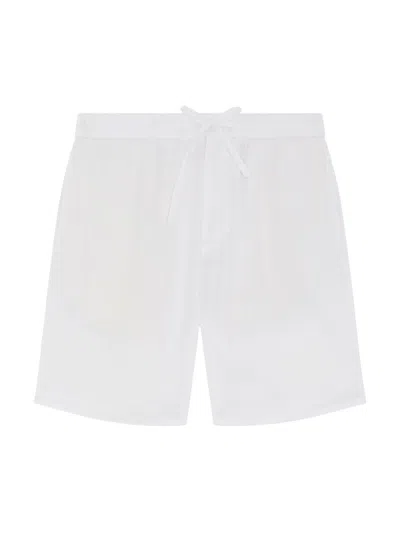 Frescobol Carioca Men's Felipe Linen-cotton Drawstring Shorts In White