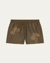 Frescobol Carioca Men's Floral-print Jacquard Swim Shorts In Brown
