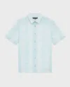 Frescobol Carioca Castro Stripe Cabana Linen Shirt In Green