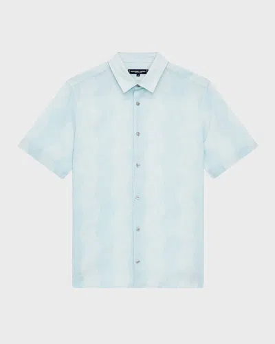 FRESCOBOL CARIOCA MEN'S LINEN CABANA STRIPE SHORT-SLEEVE SHIRT