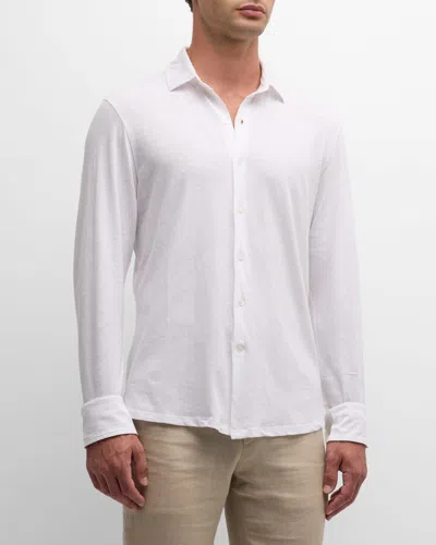 Frescobol Carioca Men's Marcio Cotton And Linen Casual Button-down Shirt In White