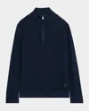 Frescobol Carioca Maximo Ribbed Half Zip Sweater In Navy