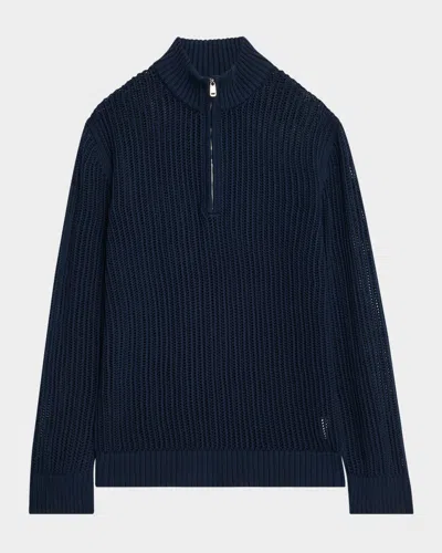FRESCOBOL CARIOCA MEN'S MAXIMO COTTON KNIT QUARTER-ZIP SWEATER