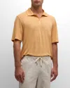 Frescobol Carioca Mello Linen Polo Shirt In Apricot