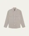 Frescobol Carioca Nuno Casual Linen Blend Shacket In Brown