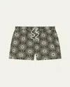 Frescobol Carioca Rio O Sol Print Swim Shorts In Seawood &amp; Ivory