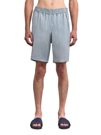 Frescobol Carioca Men's Palma Printed Stretch Silk Shorts In Orange