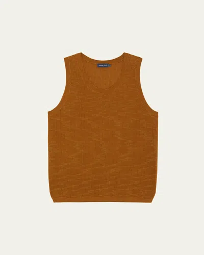 Frescobol Carioca Rino Space Dye Knit Polo In Sienna