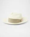 Frescobol Carioca Men's Rafael Wide-ribbon Straw Panama Hat In Off White