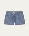 Frescobol Carioca Men's Raio Do Sol Swim Shorts In Chambray Blue  Charcoal Blue