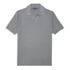 Frescobol Carioca Men's Rino Str Cotton/silk Knit V Polo In Gray
