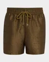 Frescobol Carioca Mens Dark Olive Rio Jacquard-pattern Swim Shorts Xl In Dark Olive
