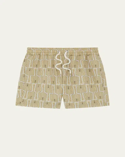 Frescobol Carioca Men's Rio Palmeira Swim Shorts In Dried Moss