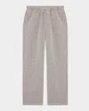 Frescobol Carioca Men's Rocha Herringbone Drawstring Trousers In Brown