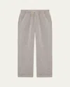 Frescobol Carioca Men's Rocha Herringbone Drawstring Trousers In Brown