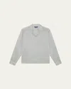 Frescobol Carioca Men's Safra Silk Button-down Shirt In Ivory Charcoal Blue