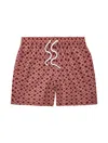 Frescobol Carioca Men's Swim Board Shorts With Ipanema Weave Print In Pink