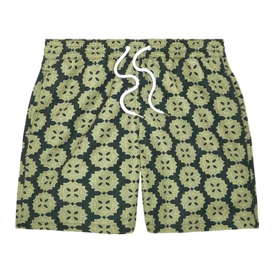 Frescobol Carioca Men's Swim Board Shorts With Medalhao Print In Multi