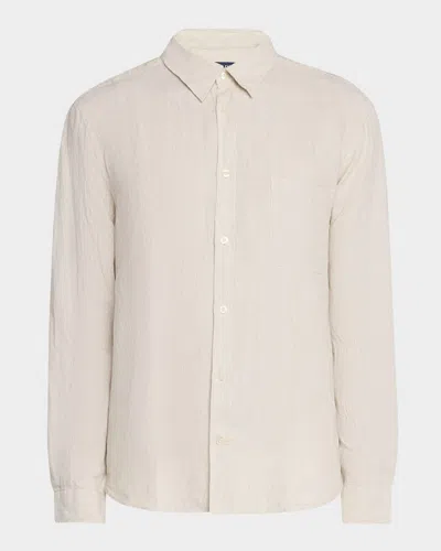 Frescobol Carioca Men's Telles Linen Stripe Casual Button-down Shirt In Ecru