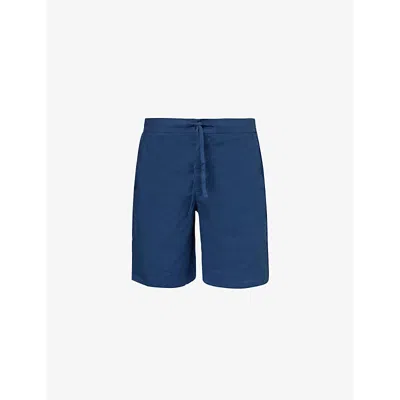 Frescobol Carioca Mens Vy Elasticated-waist Linen-blend Shorts In Navy