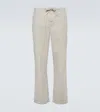 Frescobol Carioca Mendes Linen-blend Straight Pants In Green