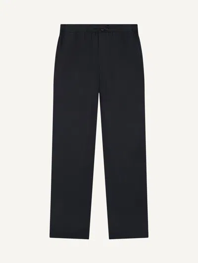 Frescobol Carioca Mendes Linen-cotton Trousers In Black