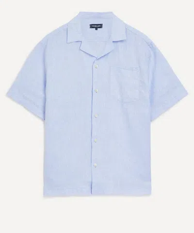 Frescobol Carioca Mens Angelo Linen Shirt In Blue