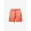 Frescobol Carioca Mens Coral Rose Salvador Drawstring Swim Shorts In Red