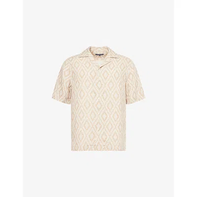 Frescobol Carioca Mens Ecru & Beige Antonio Long-sleeve Linen Shirt In Neutral