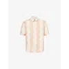 Frescobol Carioca Mens  Castro Duo Cubana Striped Regular-fit Linen Shirt In Neutral