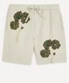 Frescobol Carioca Felipe Straight-leg Floral-print Linen Shorts In Neutral