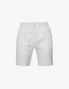 Frescobol Carioca Felipe High-rise Linen-cotton Blend Shorts In Light Melange Grey