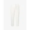 Frescobol Carioca Mens Ivory Mendes Straight-leg Linen-cotton Blend Trousers In White