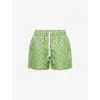 Frescobol Carioca Mens Parakeet Green & Ivory Rio Graphic-print Swim Shorts