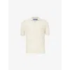 Frescobol Carioca Mens Rino Short-sleeve Cotton-knit Polo Shirt Ivory Xxl