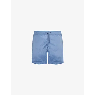 Frescobol Carioca Mens Salvador Drawstring Recycled-polyester Ripstop Swim Shorts Denim Blue
