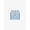 Frescobol Carioca Copa Check Rio Checked Swim Trunks In Denim Blue
